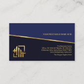 ティルト金ゴールド線の青い画層金ゴールド鉄筋エンジニア 名刺 (裏面)