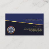 ティルト金ゴールド線の青のシェードグローバル読み込み書き出し 名刺 (裏面)