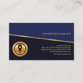 ティルト金ゴールド線（青）シェーズ金ゴールドペンライタ 名刺 (裏面)