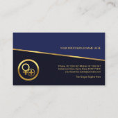 ティルト金ゴールド線(青)、医療保険 名刺 (裏面)