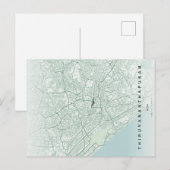 ティルヴァナントゥラム市地図 ミニマル ポストカード (正面/裏面)
