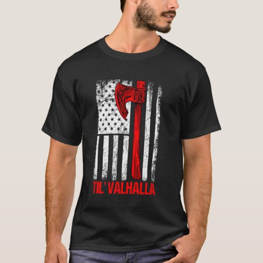ティルヴァルハラバイキングマン – 北欧神話 Tシャツ (正面)