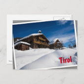 ティロ伝統的ルの雪の中の木のキャビン ポストカード (正面/裏面)