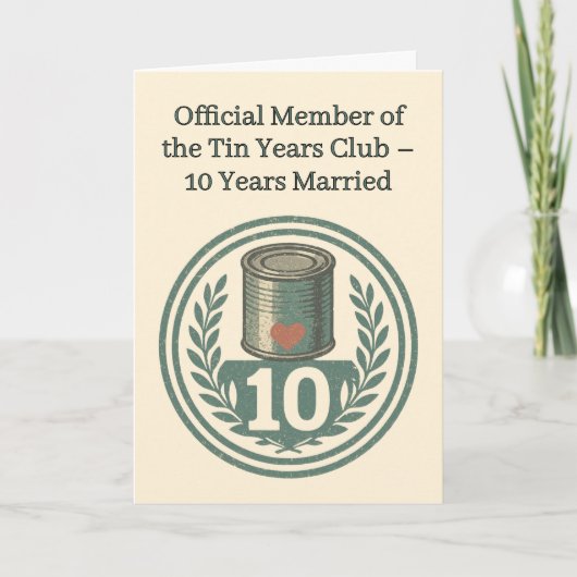 ティンイヤーズクラブ ビンテージエンブレム 結婚10周年記念 カード (正面)