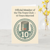 ティンイヤーズクラブ ビンテージエンブレム 結婚10周年記念 カード (黄色い花)