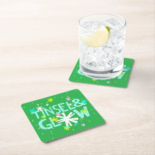 ティンセルとグロー スクエアペーパーコースター (インサイチュ)