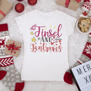 ティンセルアンドタントラムスおもしろいクリスマスホリデーことわざ Tシャツ