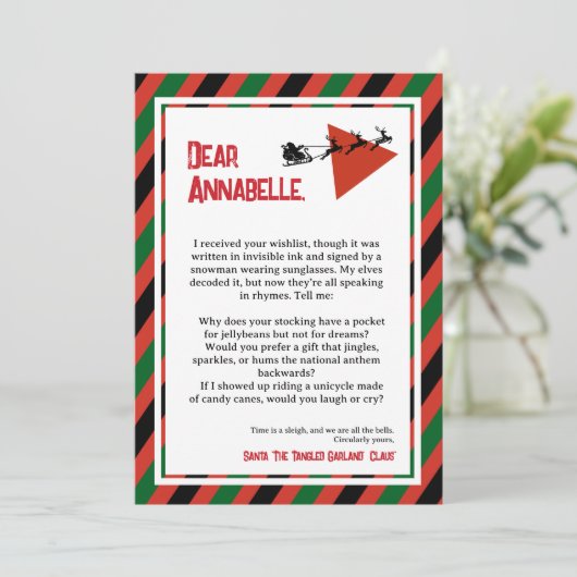 ティンセルパラドックスDADA サンタからの手紙 招待状 (スタンド正面)