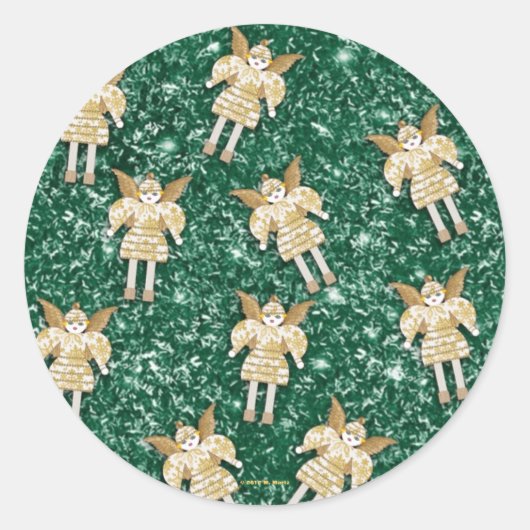 ティンセルマルツキンクリスマスステッカー ラウンドシール (正面)