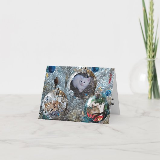 ティンセル ツリー カード - ライト付き (正面)