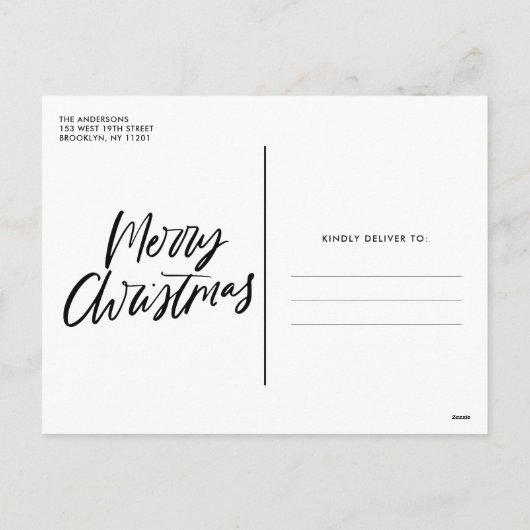 ティンゼルインアトンブルおもしろい犬フォトクリスマス シーズンポストカード (裏面)