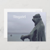 ティンタゲル城のアーサー王像 ポストカード (正面/裏面)