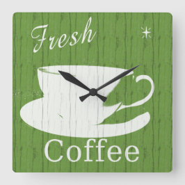 ティンタブル素朴コーヒー時計 スクエア壁時計