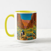 ティンチンスタイルカウボーイ | キャニオン鮮やかシーン マグカップ (左)