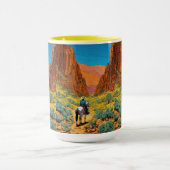 ティンチンスタイルカウボーイ | キャニオン鮮やかシーン マグカップ (中央)