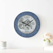 ティンテッドアラスカ州クォーターデザイン ラージ壁時計 (ホーム)