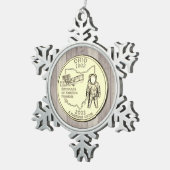 ティンテッドオハイオ州クォーター スノーフレークピューターオーナメント (右)