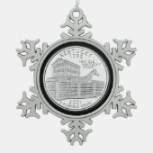 ティンテッドケンタッキー州クォーター スノーフレークピューターオーナメント (正面)