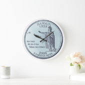 ティンテッドハワイ州クオーターデザイン ラージ壁時計 (ホーム)