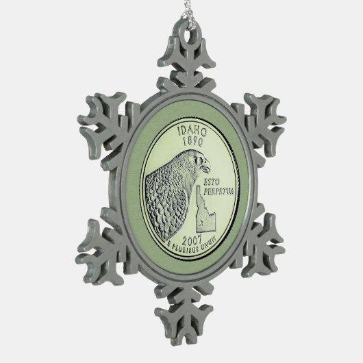 ティントアイダホ州クォーター スノーフレークピューターオーナメント (左)