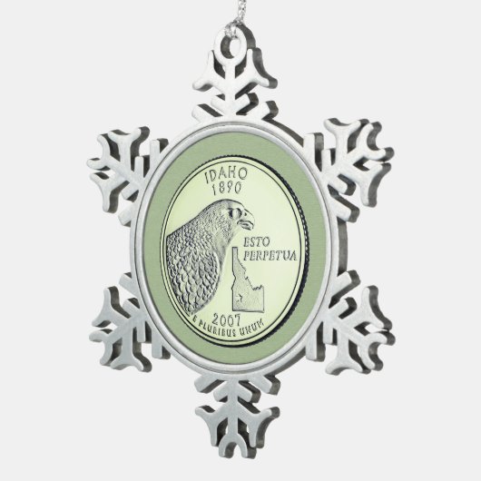 ティントアイダホ州クォーター スノーフレークピューターオーナメント (右)