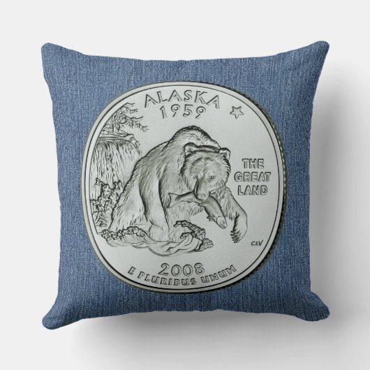ティントアラスカ州クォーターデザイン クッション (裏面)