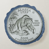 ティントアラスカ州クォーターデザイン ラウンドクッション (裏面)