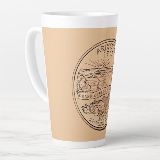 ティントアリゾナ州クォーターデザイン カフェラテマグ (左アングル)