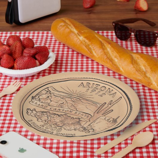 ティントアリゾナ州クォーターデザイン ペーパープレート (ピクニック)