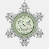 ティントウィスコンシン州クォーター スノーフレークピューターオーナメント (正面)