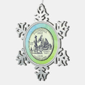 ティントカリフォルニア州クォーター スノーフレークピューターオーナメント (右)