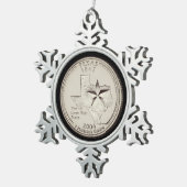 ティントテキサス州州クォーター スノーフレークピューターオーナメント (右)