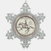 ティントデラウェア州クォーター スノーフレークピューターオーナメント (正面)