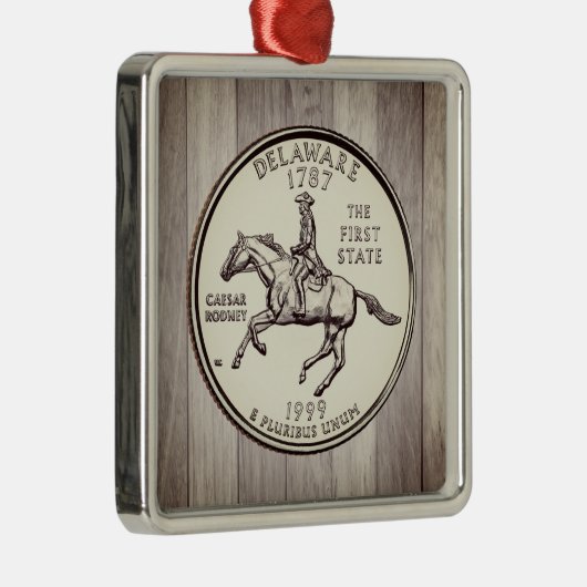 ティントデラウェア州クォーター メタルオーナメント (右)