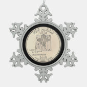 ティントニューメキシコ州クォーター スノーフレークピューターオーナメント (正面)