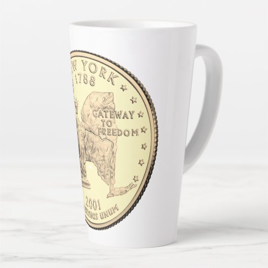 ティントニューヨーク州クォーターデザイン カフェラテマグ (右アングル)