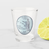 ティントハワイ州クォーターデザイン ショットグラス (正面)