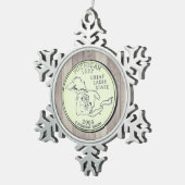 ティントミシガン州クォーター スノーフレークピューターオーナメント (右)