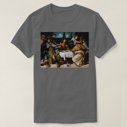 ティントレットによるエマウスでの晩餐 Tシャツ (デザイン正面)