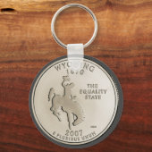ティントワイオミング州クォーターデザイン キーホルダー (正面)