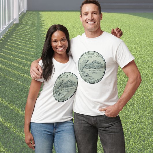 ティントワシントン州クォーターデザインTシャツ Tシャツ