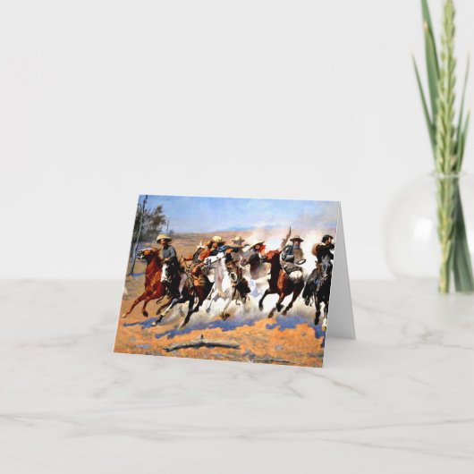 ティンバーへの疾走、レミントンの絵画、 カード (正面)