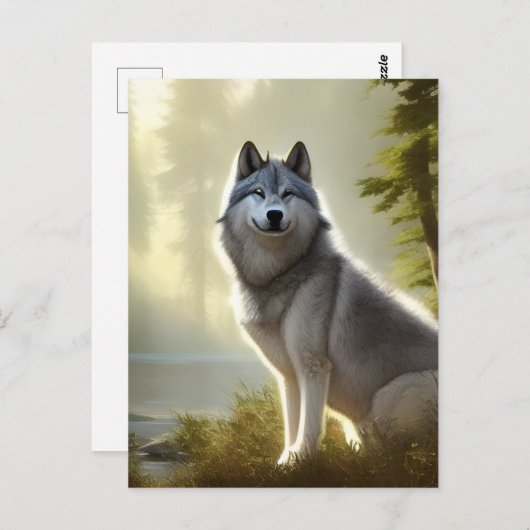 ティンバーウルフワイルドライフポートレート ポストカード (正面/裏面)
