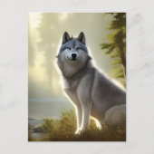 ティンバーウルフワイルドライフポートレート ポストカード (正面)