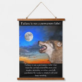 ティンバーウルフ月を見て失敗引用文 吊り下げ型タペストリー (正面)