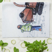 ティンバーウルフ木材チッパー キッチンタオル (折り畳み)