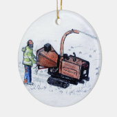 ティンバーウルフ木材チッパー セラミックオーナメント (左)