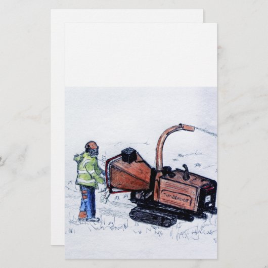 ティンバーウルフ木材チッパー 便箋 (正面/裏面)