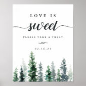 ティンバーグローブ結婚のデザートテーブルの看板 ポスター (正面)