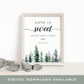 ティンバーグローブ結婚のデザートテーブルの看板 ポスター